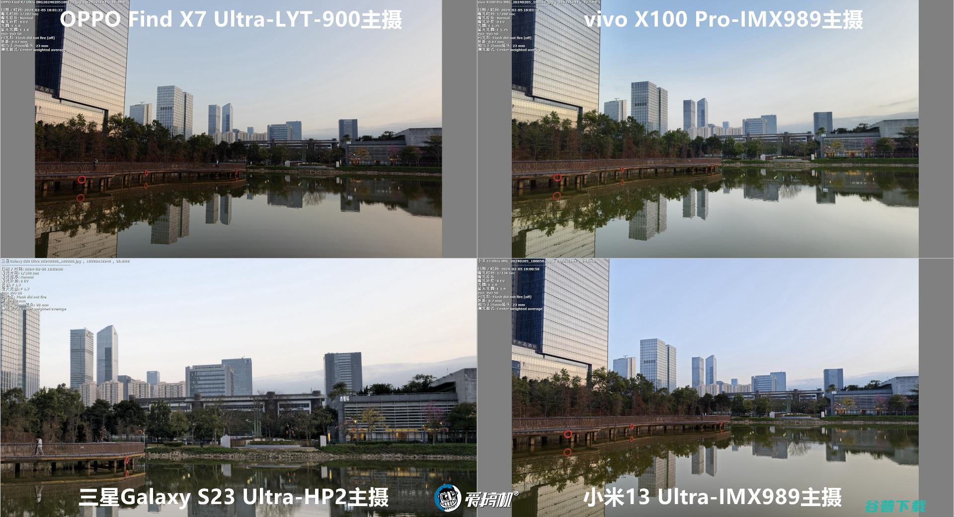 角度刁钻，OPPO Find X7 Ultra、vivo X100 Pro、小米13U和三星U取景框与高像素模式对比