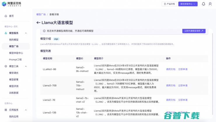 国内首家! 阿里云全方位支持Llama 3 训练推理，并提供免费算力