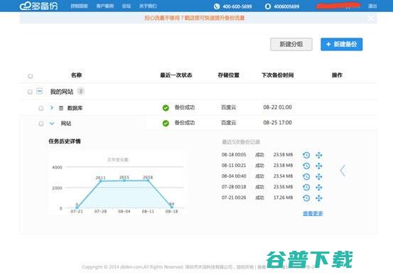 免费网站备份服务:多备份体验 软件测评 第2张